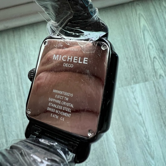 Brand New in Box Black Michele Deco Noir Diamond Watch 06T000215 - Picture 15 of 17